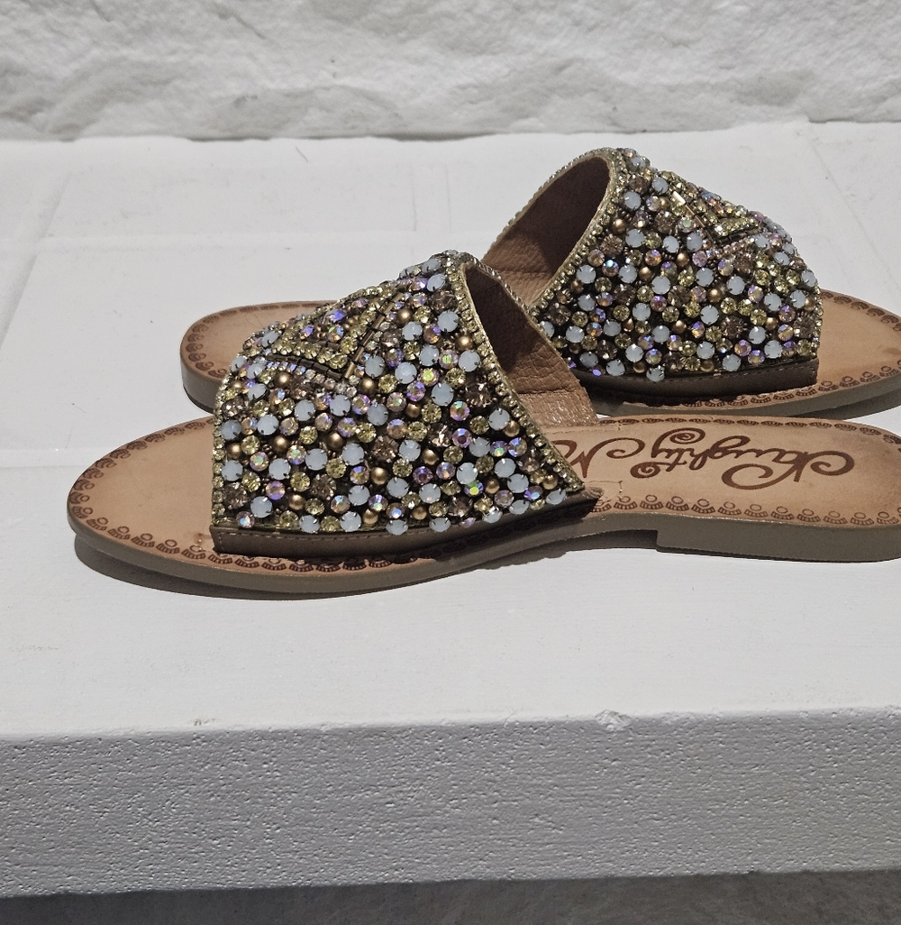 naughty monkey Tan Jeweled Slide Sandals - Picture 6 of 11